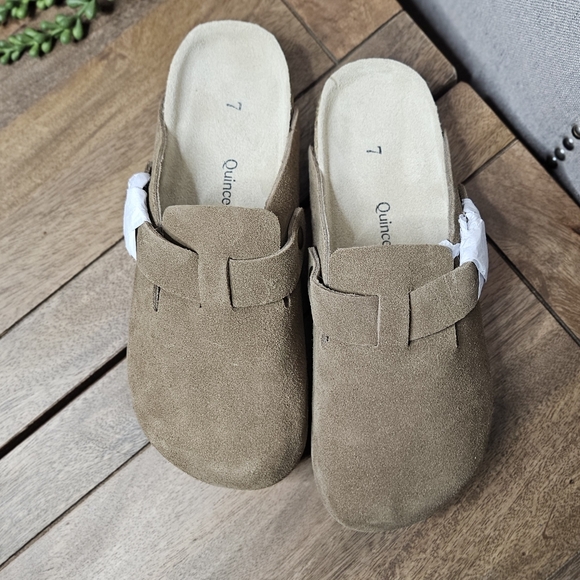 Quince Water Repellent Suede Clog Mules Cafe Brown - Picture 11 of 15